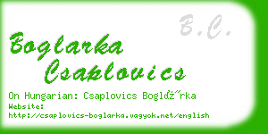 boglarka csaplovics business card